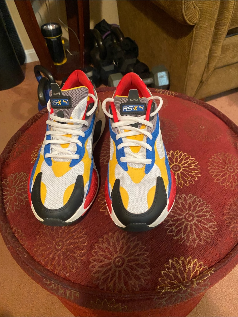 RS-X Men's Multicolor Athletic Sneakers - White/Yellow/Blue/Red/Black
